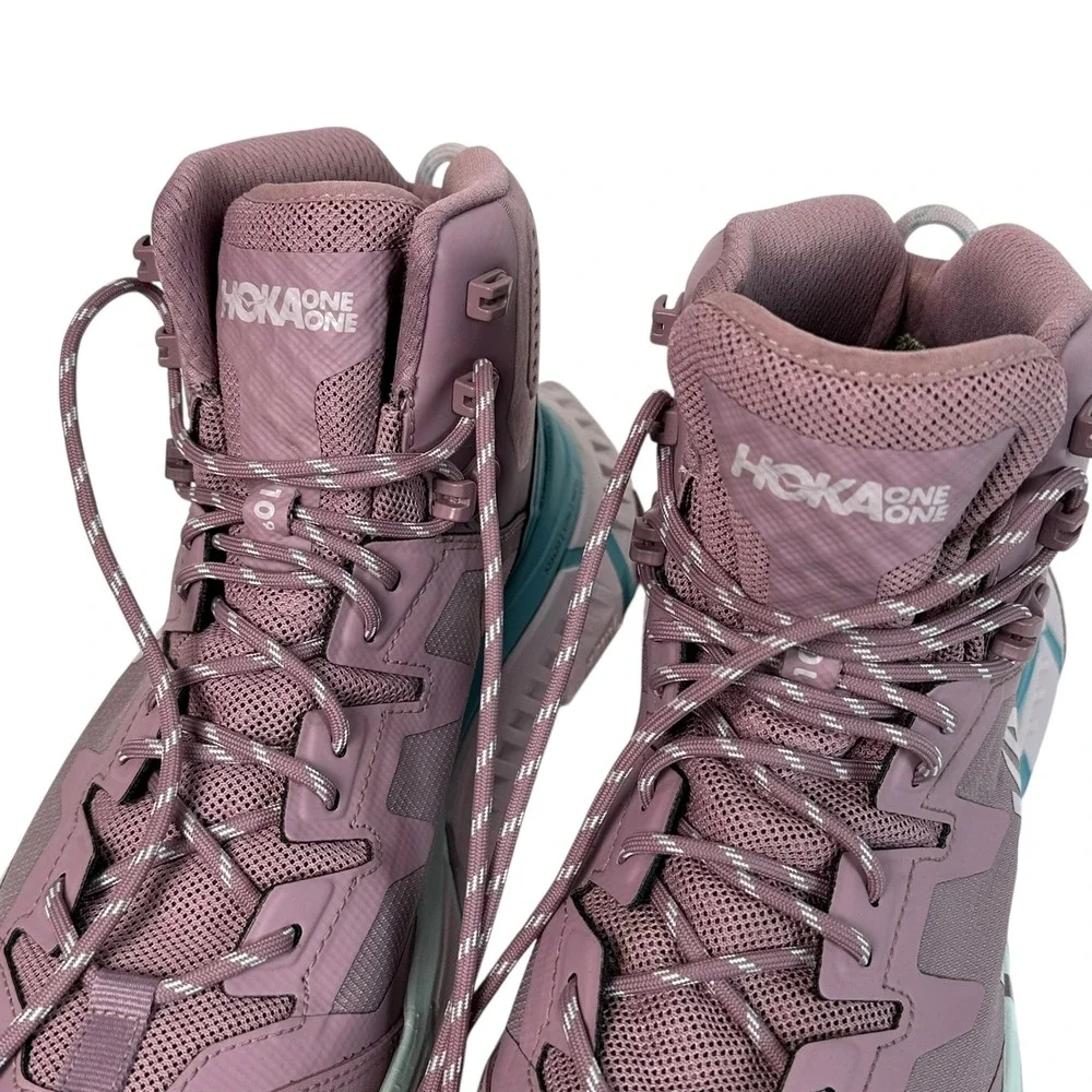 HOKA One One TenNine‎ GTX Womens Hiking Boots Trail Vibram Lug Mauve Teal 9.5